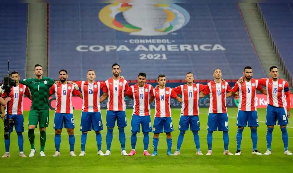 Selección de Paraguay antes de un partido en la Copa América 2021 en suelo brasileño. Foto: EFE