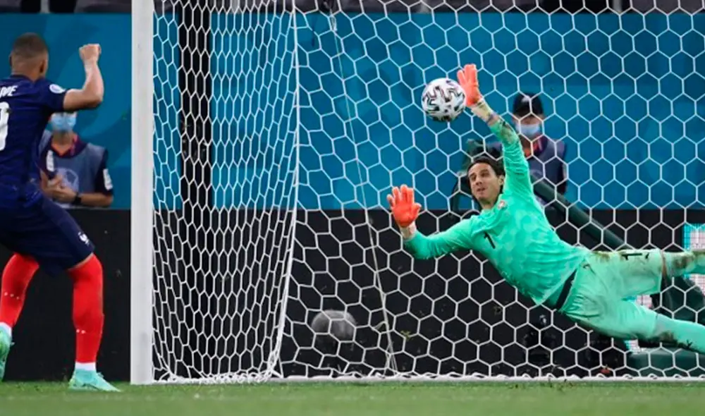 Yan Sommer le atajó el penal definitivo a Kylian Mbappé. Foto: AFP Yan Sommer le atajó el penal definitivo a Kylian Mbappé. Foto: AFP