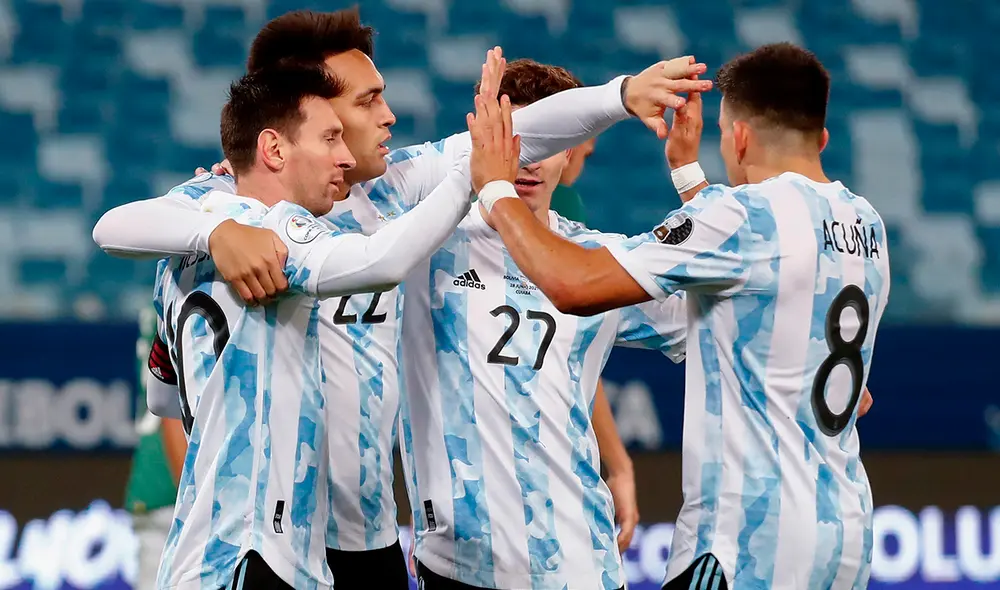 Argentina derrotó a Bolivia y terminó como líder de su grupo en la Copa América 2021. Foto: EFE