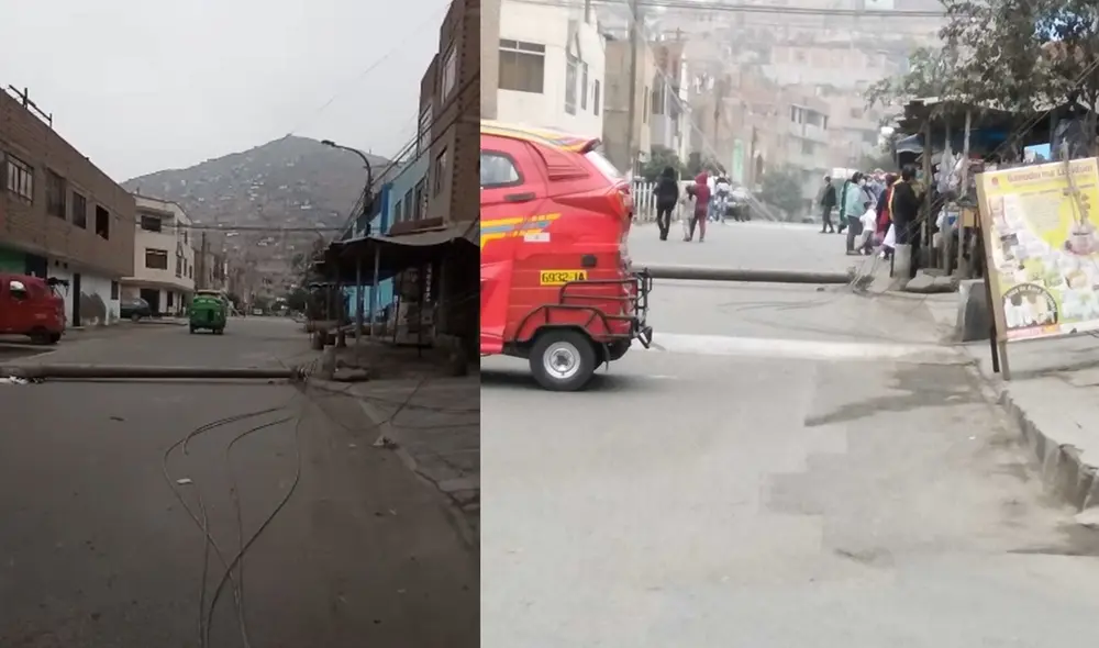 El poste de telefonía lleva al menos cinco meses inestable en la zona. Foto: Johann Klug/URPI-LR El poste de telefonía lleva al menos cinco meses inestable en la zona. Foto: Johann Klug/URPI-LR