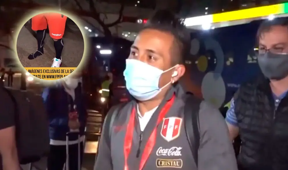 El volante de la selección peruana fue víctima de una broma por parte de Yotún en el arribo de la Bicolor a Goiania. Foto: captura FPF