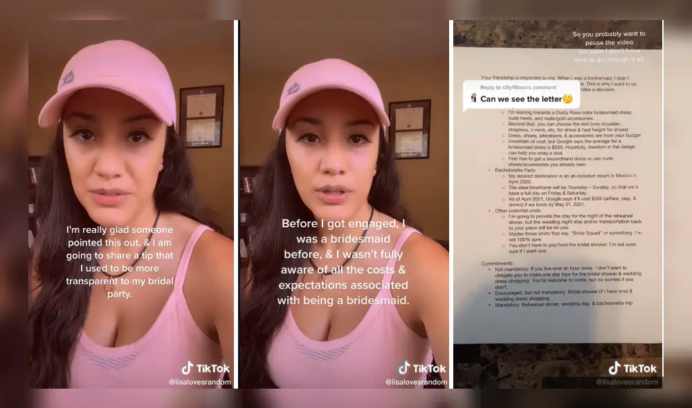 La novia compartió la carta que envió para poder ayudar a otras novias a tener una experiencia de boda más fluida y acorde a sus expectativas. Foto: captura de TikTok La novia compartió la carta que envió para poder ayudar a otras novias a tener una experiencia de boda más fluida y acorde a sus expectativas. Foto: captura de TikTok