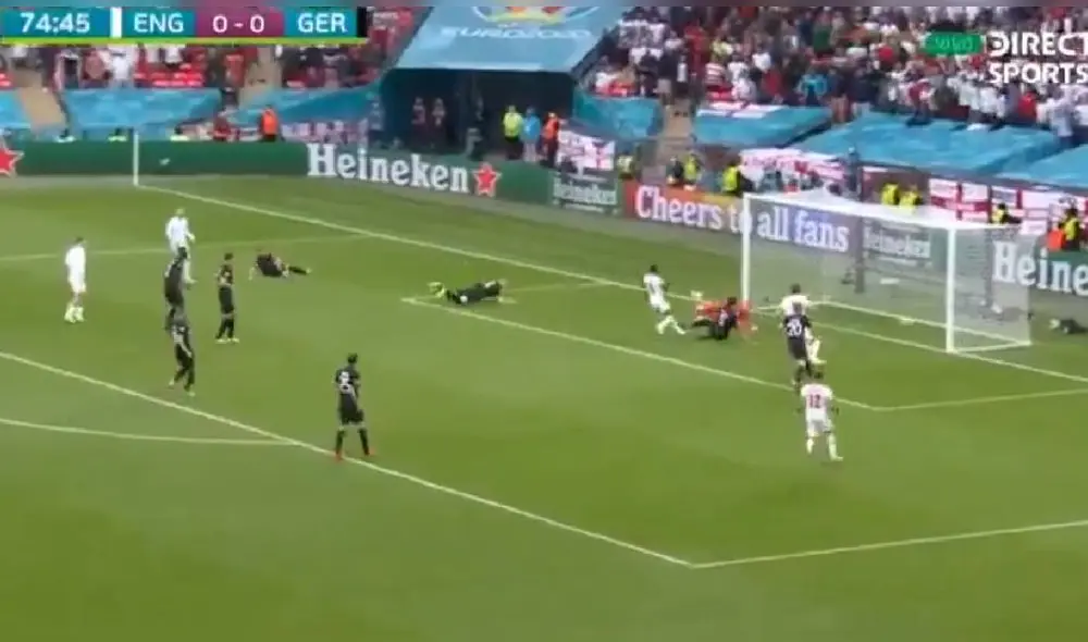 Raheem Sterling llegó a su tercer tanto en la Eurocopa 2021. Foto: captura/DirecTV Sports Raheem Sterling llegó a su tercer tanto en la Eurocopa 2021. Foto: captura/DirecTV Sports