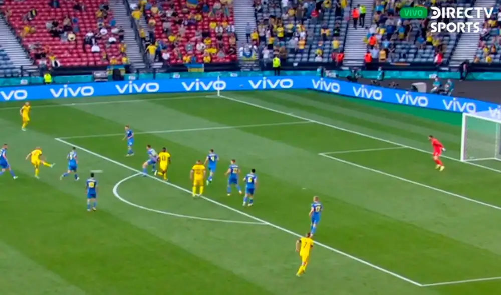 Emil Forsberg puso el 1-1 transitorio ante Ucrania por la Eurocopa 2021. Foto: captura DirecTV Sports Emil Forsberg puso el 1-1 transitorio ante Ucrania por la Eurocopa 2021. Foto: captura DirecTV Sports