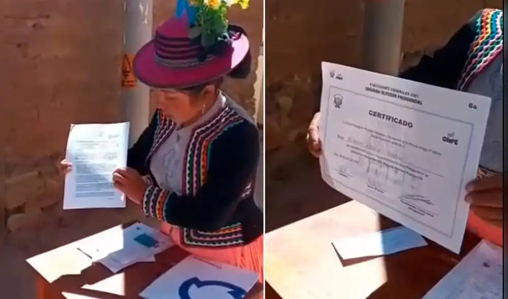 Presentó certificado de la ONPE por ejercer como miembro de mesa. Foto: captura video Radio Galaxia Moquegua