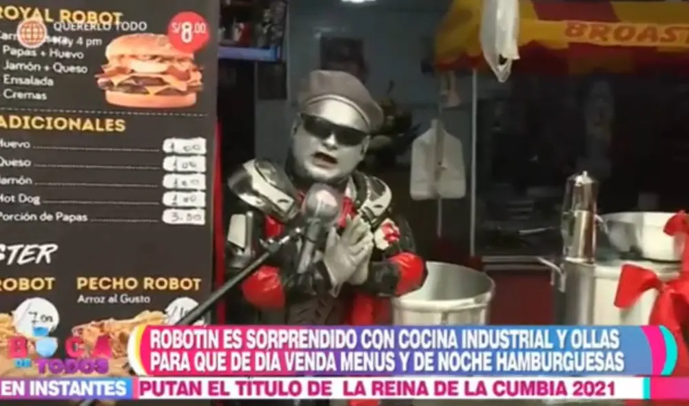 Robotín se mostró muy emocionado con su nuevo negocio. Foto: captura de América TV