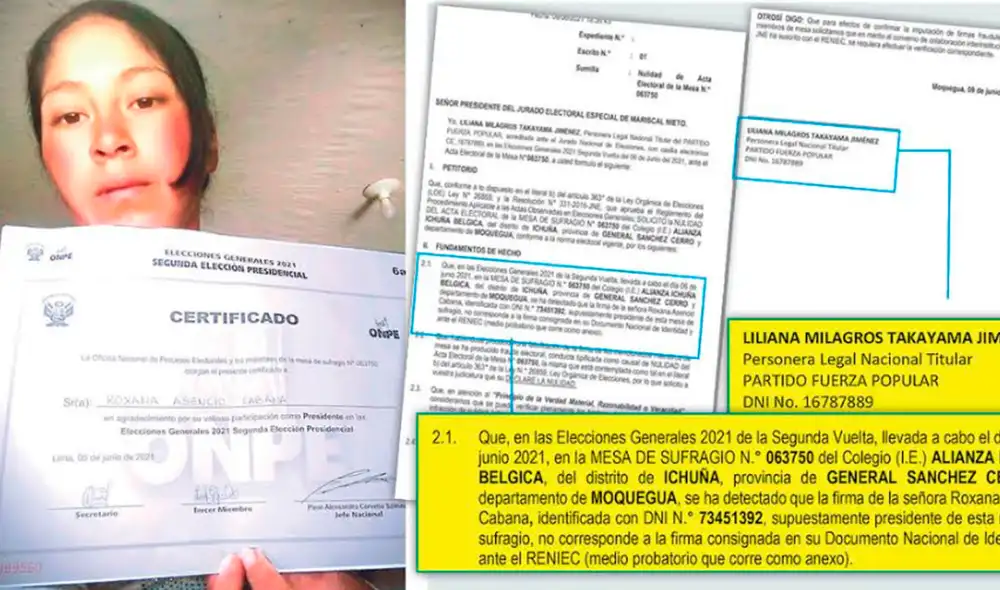 Evidencia. Ciudadana mostró los documentos que le entregó la ONPE, que acreditan que ese día ejerció como miembro de mesa.