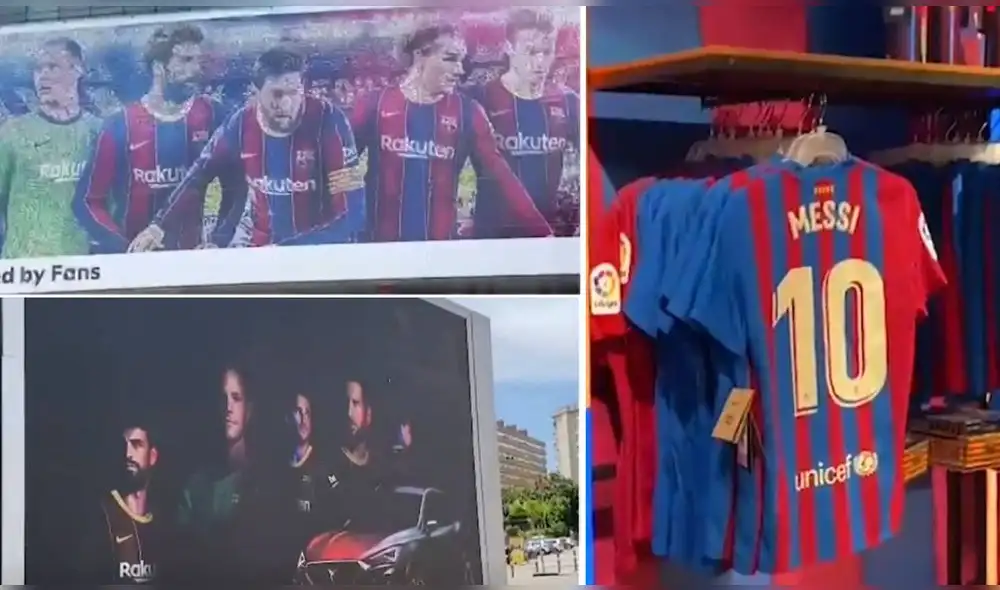 Los alrededores del Camp Nou siguen mostrando la imagen de Messi. Foto: Mundo Deportivo Los alrededores del Camp Nou siguen mostrando la imagen de Messi. Foto: Mundo Deportivo