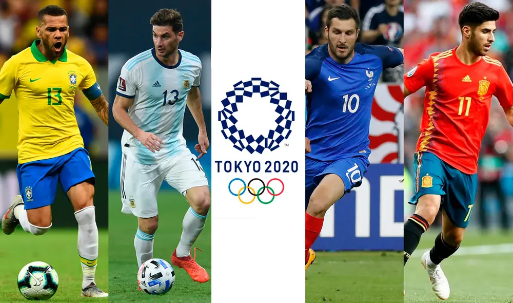 Brasil, SArgentina, Francia yEspaña son cuatro de las selecciones que lucharán por el oro en Tokio 2020. Foto: composición EFE/Selección Española/difusión