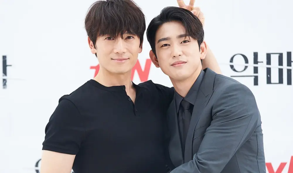 Ji Sung y Jinyoung en la rueda de prensa de The devil judge. Foto: tvN