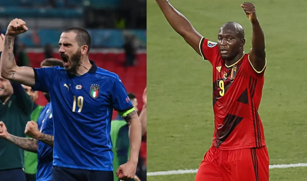 El delantero italiano Leonardo Bonucci y el delantero belga Romelu Lukaku serán claves en el duelo. Foto: AFP El delantero italiano Leonardo Bonucci y el delantero belga Romelu Lukaku serán claves en el duelo. Foto: AFP