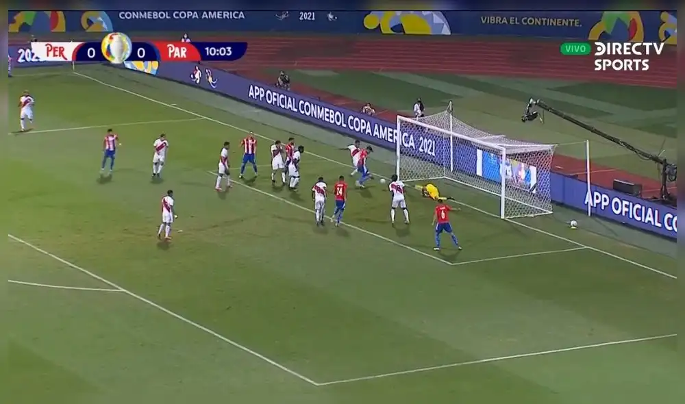 Gustavo Gómez Portillo rompió el empate en el Perú vs. Paraguay. Foto: captura DirecTV Sports Gustavo Gómez Portillo rompió el empate en el Perú vs. Paraguay. Foto: captura DirecTV Sports