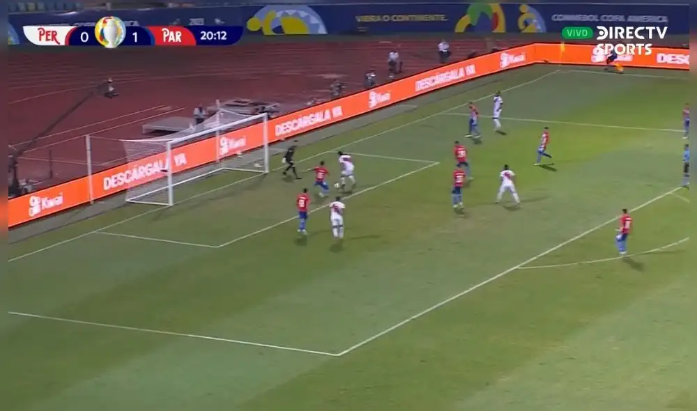 Gianluca Lapadula anotó tras el pase al corazón del área de parte de André Carrillo. Foto: captura DirecTV Sports Gianluca Lapadula anotó tras el pase al corazón del área de parte de André Carrillo. Foto: captura DirecTV Sports