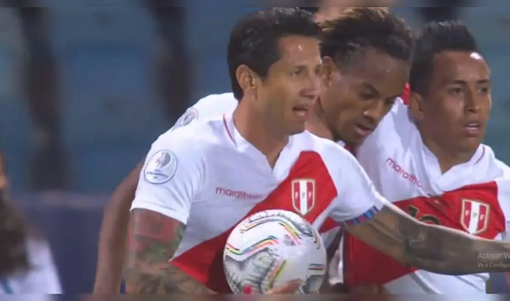 Gianluca Lapadula marcó su segundo gol en la Copa América 2021. Foto: captura DirecTV Sports Gianluca Lapadula marcó su segundo gol en la Copa América 2021. Foto: captura DirecTV Sports
