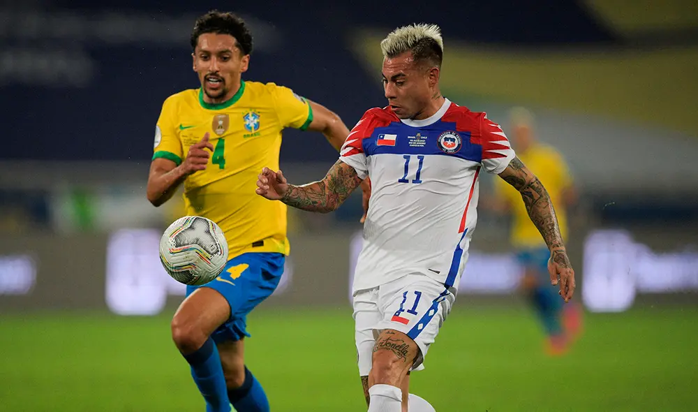 Chile y Brasil se miden en los cuartos de final de la Copa América 2021. Foto: AFP