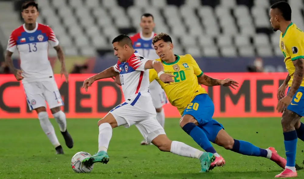 Chile choca con Brasil por la Copa América 2021. Foto: Twitter