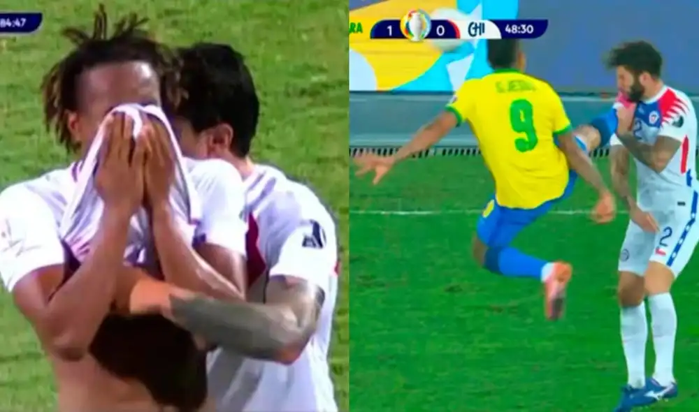 André Carrillo y Gabriel Jesús se pierden el próximo partido de la Copa América 2021. Foto: captura América Tv y DirecTV Sports.