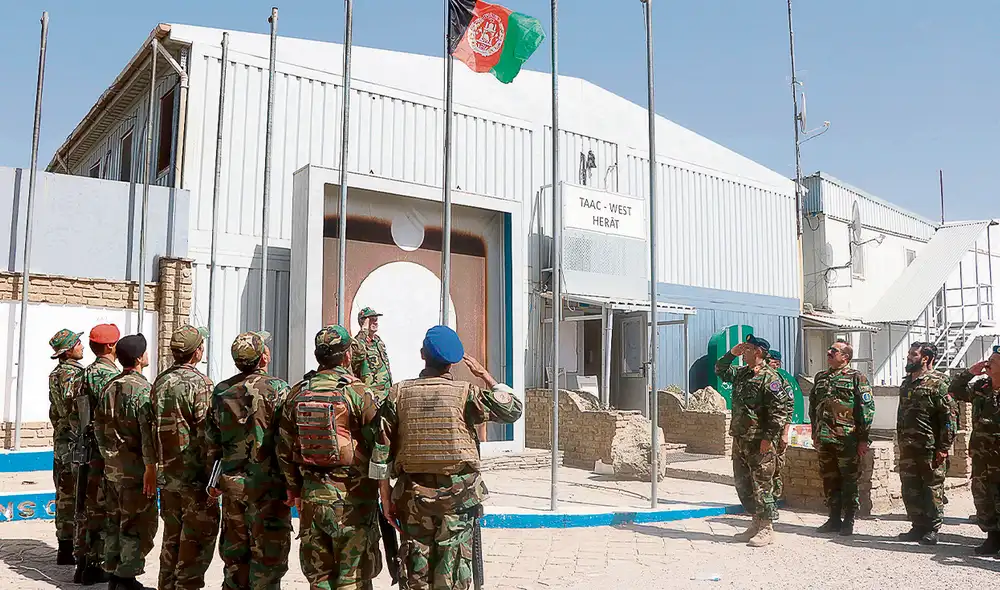 Partida. También se fueron de Bagram los milicianos de la Organización del Tratado del Atlántico Norte (OTAN). Foto: EFE
