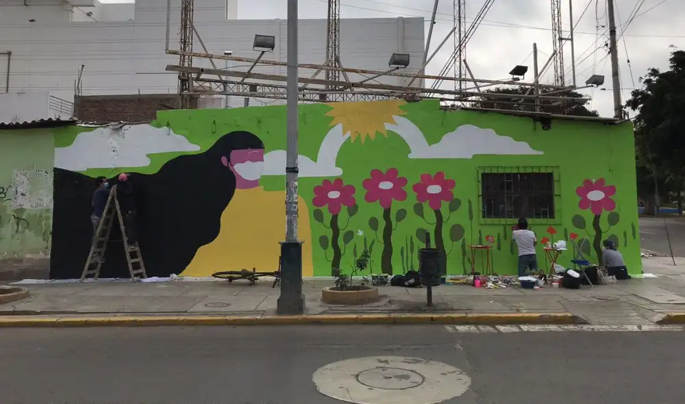 Mural se realizó en el marco de la campaña Cuídate con cuidado. Foto: Prensa Jica Mural se realizó en el marco de la campaña Cuídate con cuidado. Foto: Prensa Jica