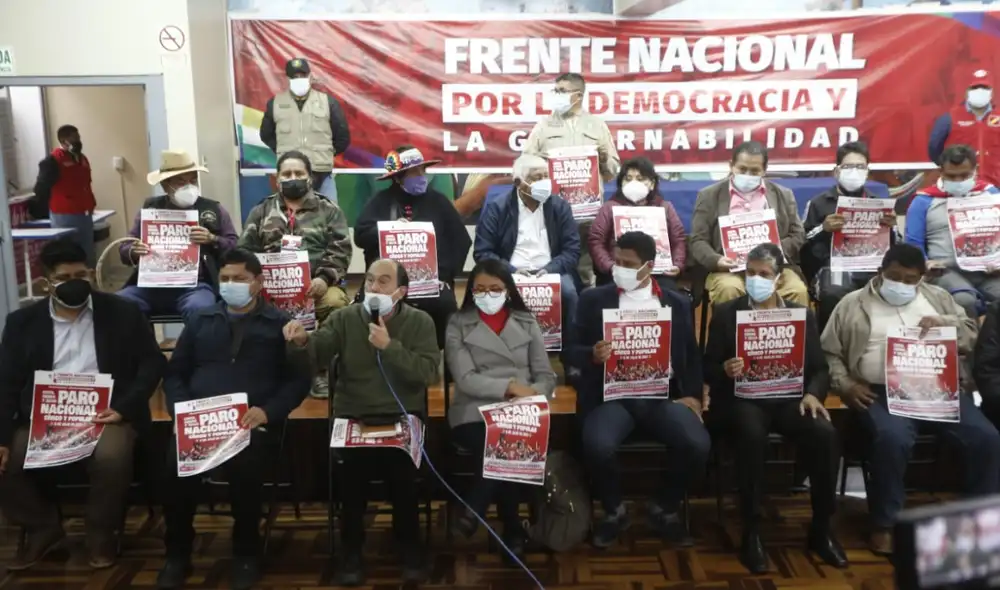 El Frente Nacional está conformado por gremios, sindicatos, colectivos, asociaciones civiles y partidos políticos. Foto: Marco Cotrina/La República