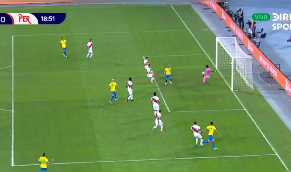 Pedro Gallese impide que Neymar y compañía perforen su portería. Foto: captura/DirecTV Sports Pedro Gallese impide que Neymar y compañía perforen su portería. Foto: captura/DirecTV Sports