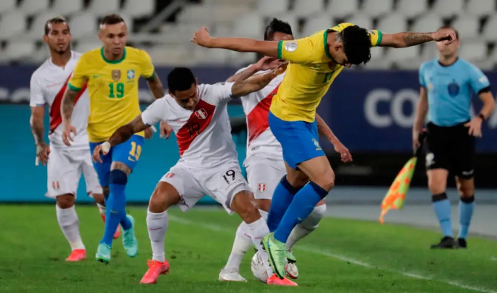 Perú cae ante Brasil por las semifinales de la Copa América 2021. Foto: EFE