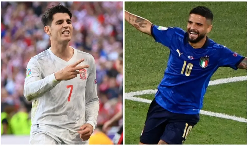 Álvaro Morata y Lorenzo Insigne serán cartas de gol en ambas escuadras. Foto: AFP Álvaro Morata y Lorenzo Insigne serán cartas de gol en ambas escuadras. Foto: AFP