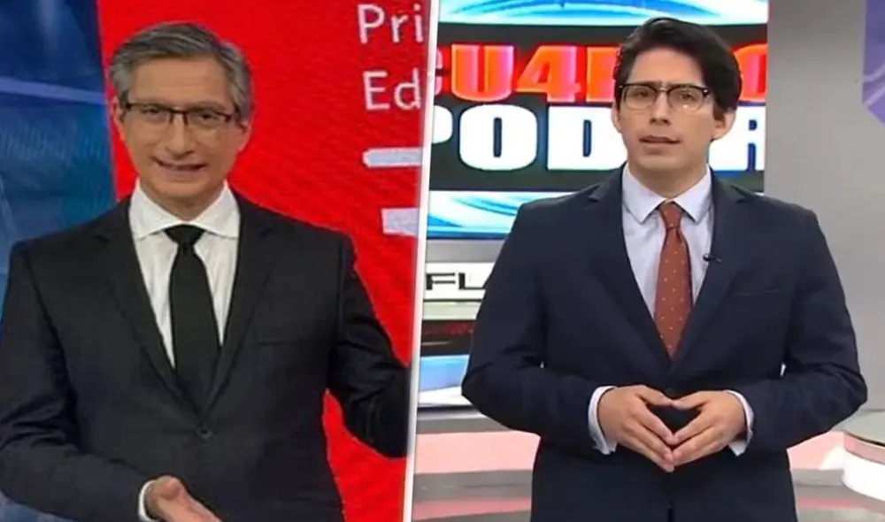 Sebastián Salazar debutó en Cuarto poder en reemplazo de Mávila Huertas. Foto: composición/captura América TV