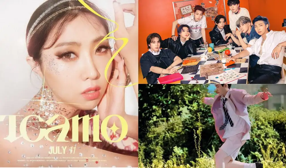 Listado de los regresos musicales programados para julio 2021. Foto: composición LR / SM / Big Hit