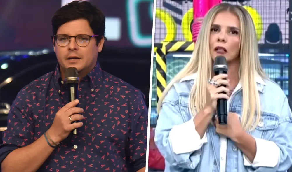 Johanna San Miguel y Gian Piero Díaz discuten en el set de Esto es guerra. Foto: composición/ La República/ captura de América TV
