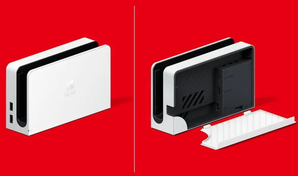 La Nintendo Switch OLED es la primera revisión oficial de la consola híbrida y su dock cuenta ya con puerto Ethernet. Foto: Nintendo