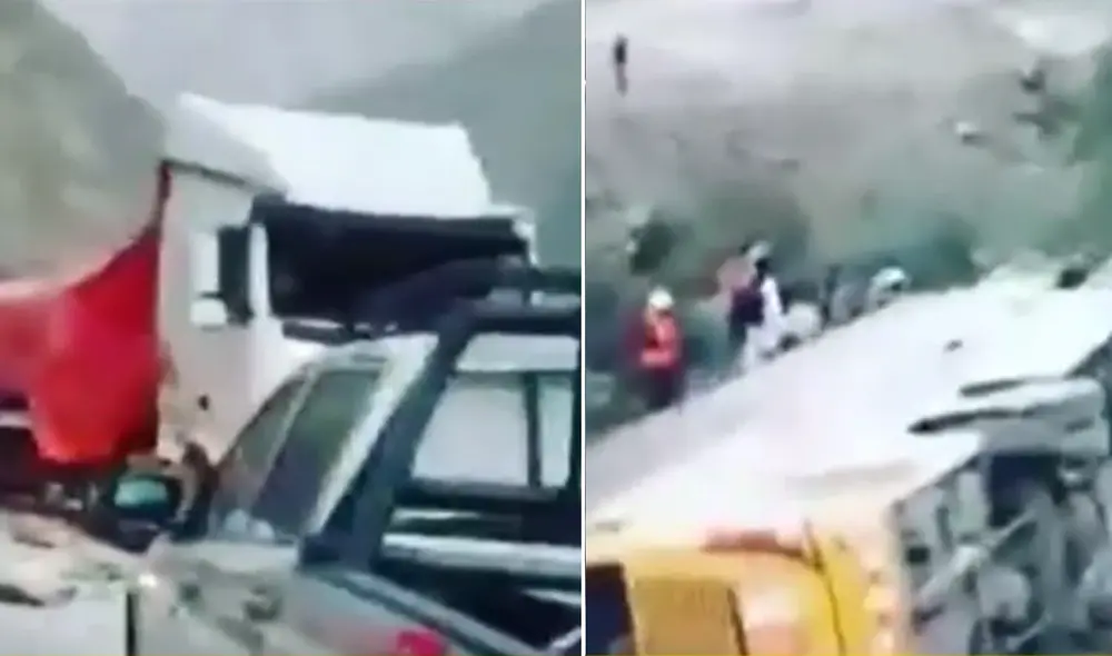 El bus permanece en los rieles del tren, mientras tanto la Policía de Carreteras ha bloqueado la vía para evacuar a los heridos. Foto: captura Latina El bus permanece en los rieles del tren, mientras tanto la Policía de Carreteras ha bloqueado la vía para evacuar a los heridos. Foto: captura Latina