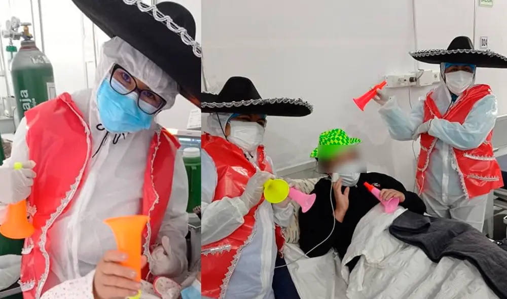 Tras la actividad, varios pacientes se animaron a tomarse fotografías con personal médico. Foto: Hospital Goyeneche