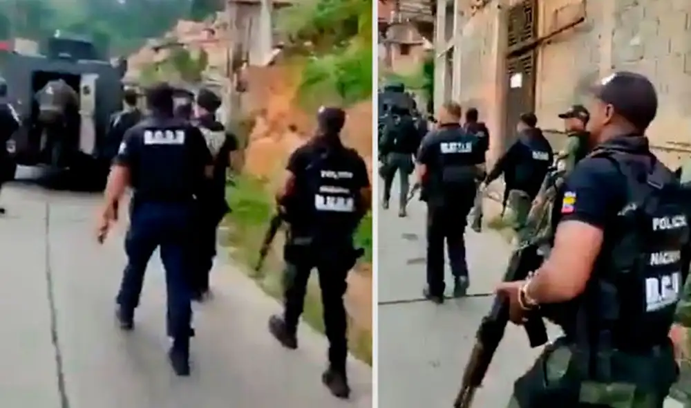 Las Fuerzas de Acciones Especiales (FAES) entraron este viernes 9 de julio al sector de la Cota 905, reducto de bandas criminales. Foto: Difusión Las Fuerzas de Acciones Especiales (FAES) entraron este viernes 9 de julio al sector de la Cota 905, reducto de bandas criminales. Foto: Difusión