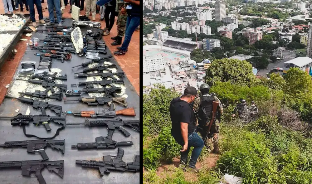 En la Operación Gran Cacique Indio Guaicaipuro, en la ciudad de Caracas, se incautó material de guerra que era empleado para disparar y amedrentar desde las montañas. Foto: Twitter En la Operación Gran Cacique Indio Guaicaipuro, en la ciudad de Caracas, se incautó material de guerra que era empleado para disparar y amedrentar desde las montañas. Foto: Twitter