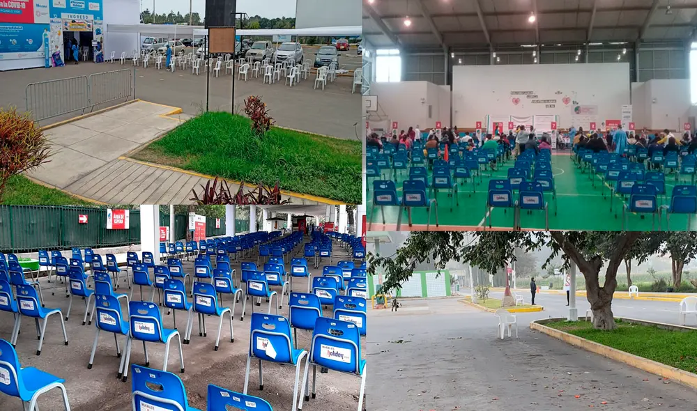 Así lucieron los otros 50 centros que estaban habilitados para la vacunación. Foto: Twitter Así lucieron los otros 50 centros que estaban habilitados para la vacunación. Foto: Twitter
