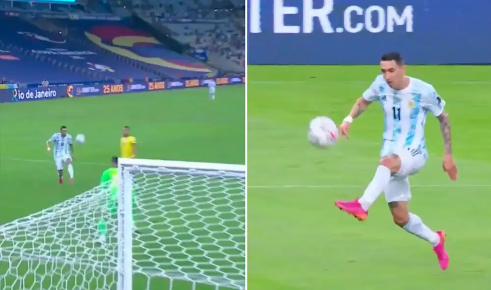 Di María abre el marcador en el Argentina - Brasil por la final de la Copa América 2021. Foto: captura/DirecTV