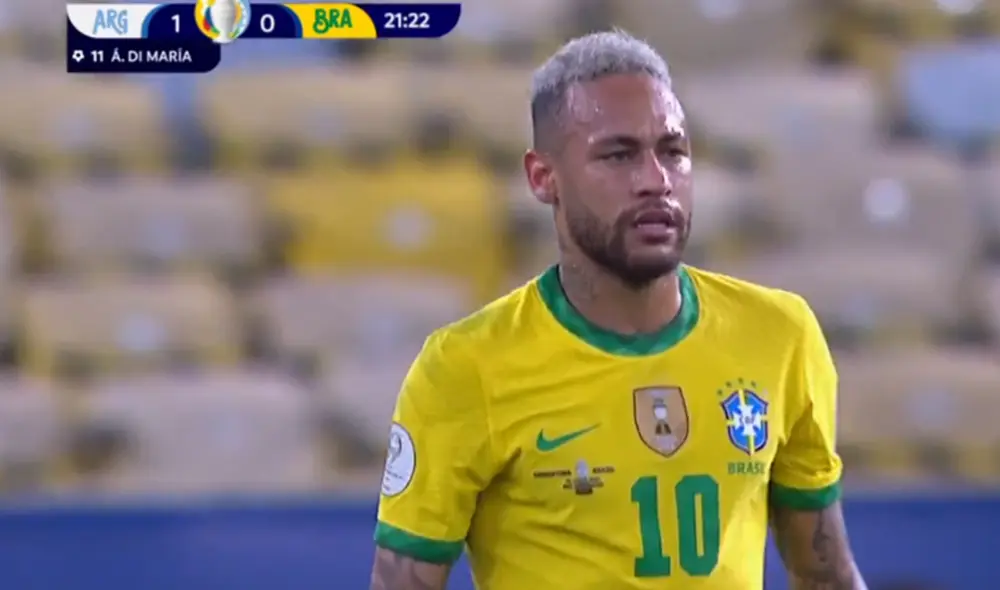 Mira cómo reacción Neymar tras el primer gol de Argentina. Foto: captura DIRECTV