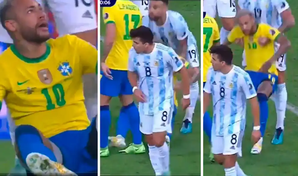 Neymar ha sido muy bien referencia por los jugadores argentinos en los primeros 45'. Foto: captura/DirecTV Sports