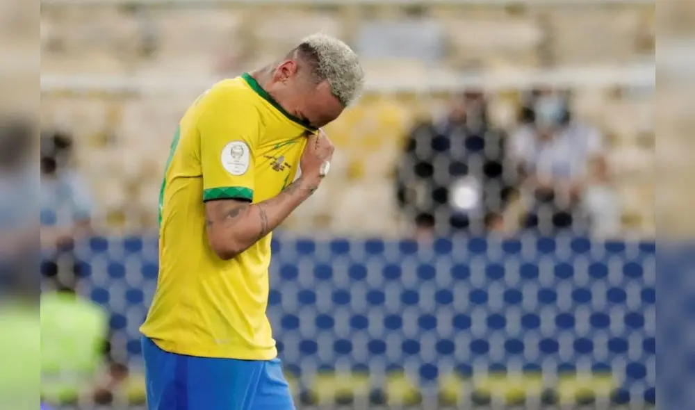 Neymar rompió en llanto cuando el árbitro decretó el final del encuentro. Foto: EFE