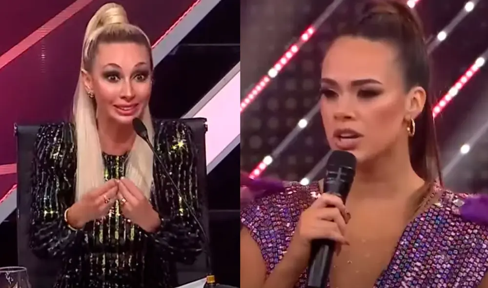 Jossmery Toledo y Belén Estévez protagonizaron un tenso momento este sábado 10 de julio, durante la emisión de Reinas del show. Foto: captura de América TV