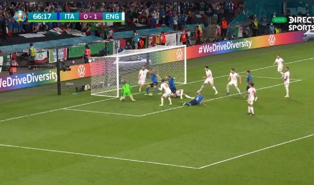 Leonardo Bonucci anotó su primer gol en la Eurocopa 2021. Foto: captura/DirecTV Sports