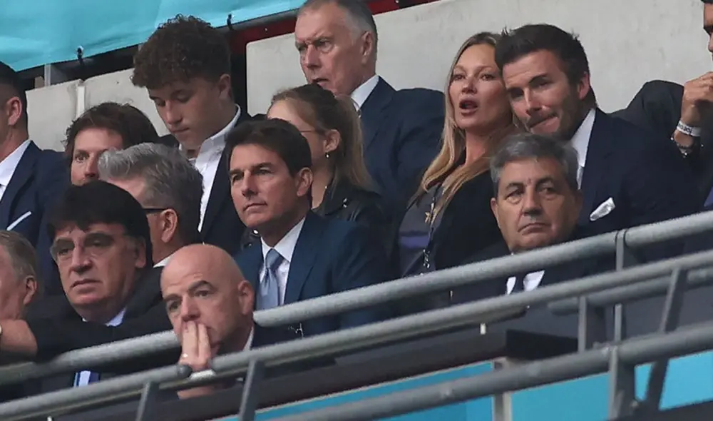 Tom Cruise y David Beckham se juntaron en las gradas de Wembley. Foto: difusión
