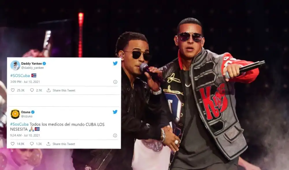 Los artistas Daddy Yankee y Ozuna se solidarizan con cubanos por la crisis que viven en la actualidad a causa de la COVID-19. Foto composición/AFP Los artistas Daddy Yankee y Ozuna se solidarizan con cubanos por la crisis que viven en la actualidad a causa de la COVID-19. Foto composición/AFP