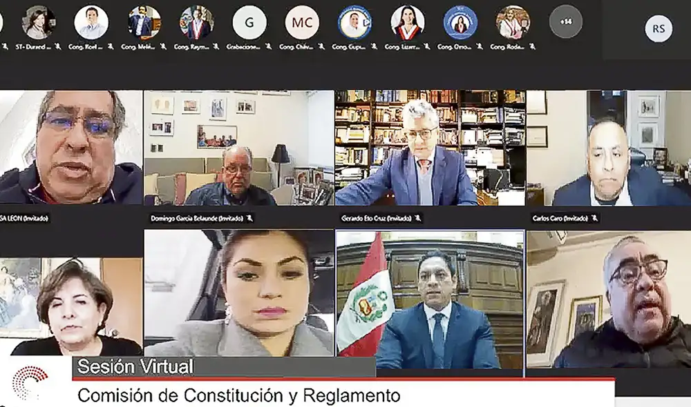 Comisión de Constitución. El sábado 11, constitucionalistas los respaldaron y luego decidieron citar a las autoridades. Foto: captura Congreso