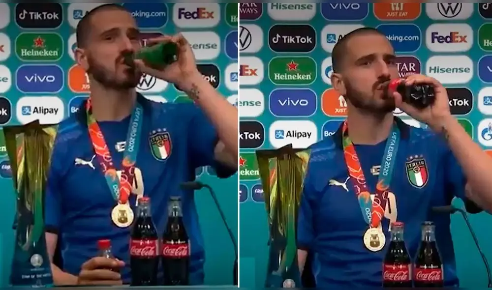 Así celebró Leonardo Bonucci la obtención del título de Italia. Foto: UEFA TV