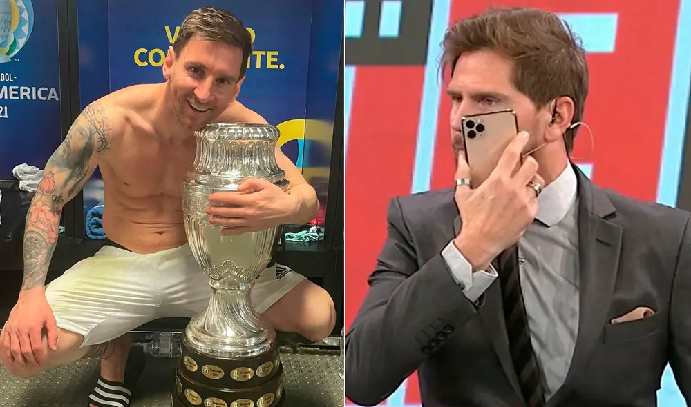 Messi se comunicó con el presentador argentino mediante un audio. Foto: composición LR/Instagram/captura de ESPN