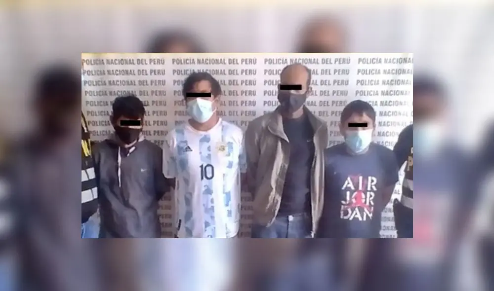 Detectives del Depincri detuvieron a cuatro sujetos y les hallaron “ketes” de PBC.