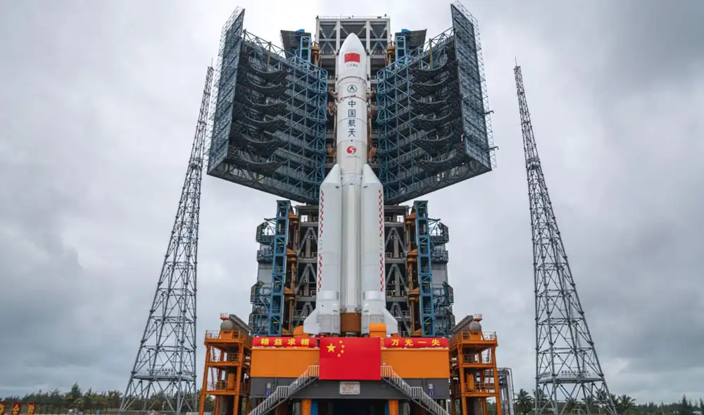 Cohete Long March 5, usado para enviar las misiones del nuevo programa espacial de China. Foto: Xinhua