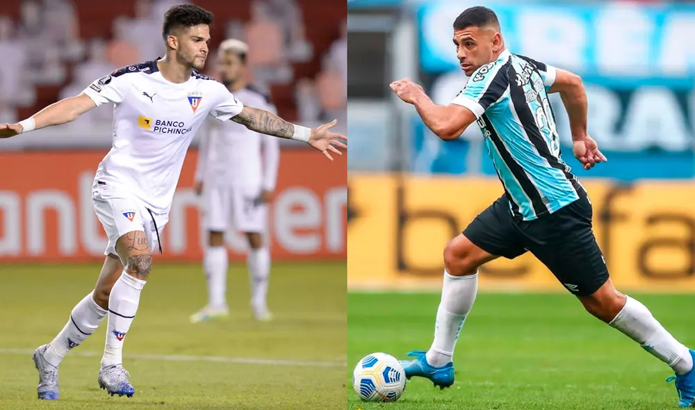 LDU y Gremio darán inicio a los octavos de final de la Copa Sudamericana a las 5.15 p. m. (hora peruana). Foto: composición/AFP/Facebook